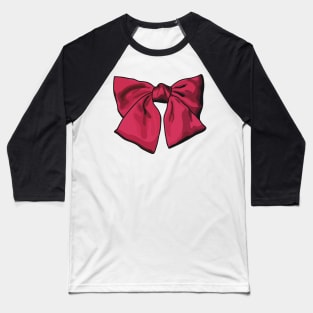 Digital illustration of red satin bow Baseball T-Shirt